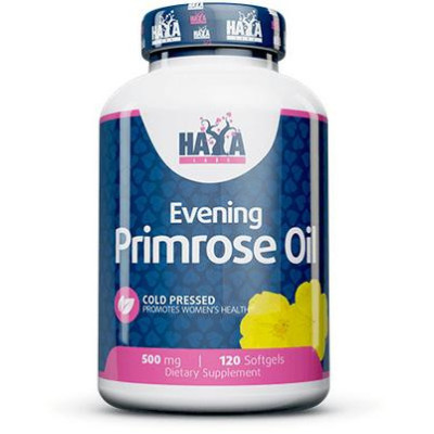 Haya Labs Pupalkový olej lisovaný za studena 500 mg (Evening Primrose Oil), 120 kapslí, PegraStore.cz