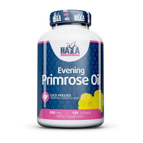 Haya Labs Pupalkový olej lisovaný za studena 500 mg (Evening Primrose Oil), 120 kapslí, PegraStore.cz