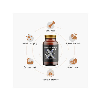 BrainMax Calcium D3 & K2, vápník s vitamínem D3 & K2, 90 rostlinných kapslí