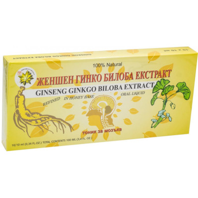 Ženšen s Ginkgo bilobou ampule 10 x 10 ml, PegraStore.cz