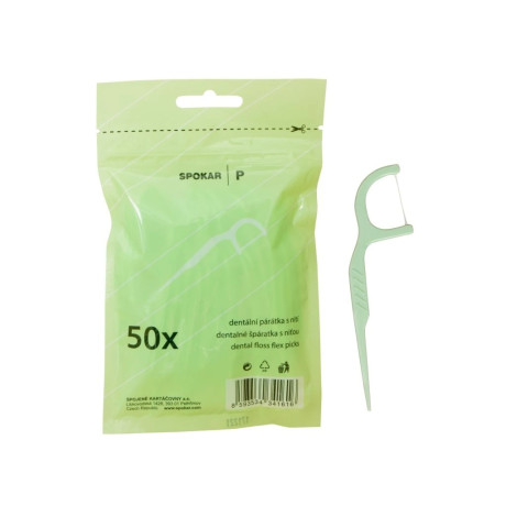 SPOKAR Dentální párátka s nití P sáček 50ks 1 ks