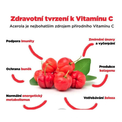 BrainMax Organic Vitamin C BIO Acerola, vitamín C z Aceroly, 60 rostlinných kapslí