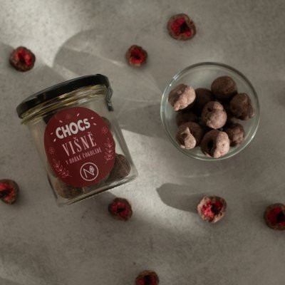 Natu CHOCS Višně v 60% hořké čokoládě 100g