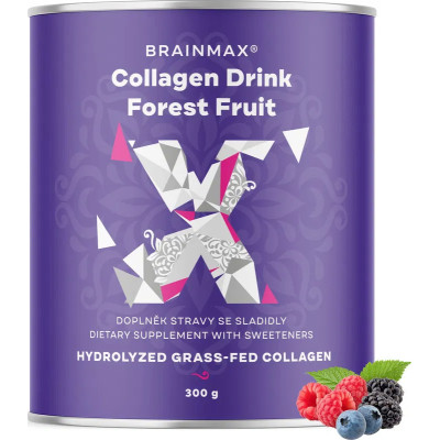 BrainMax Pure Collagen Drink, kolagen nápoj, lesní ovoce 300 g, PegraStore.cz