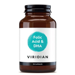 Viridian Folic Acid with DHA 90 kapslí (Kyselina listová a DHA)