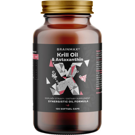 BrainMax Krill Oil s astaxanthinem, 500 mg, 100 softgel kapslí, pegrastore.cz