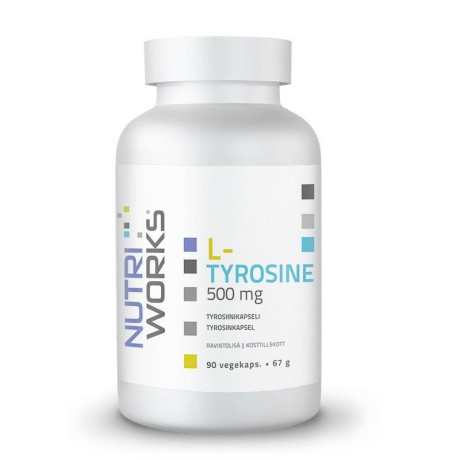L-Tyrosin 500 mg | NutriWorks | 90 kapslí pro energii | PegraStore