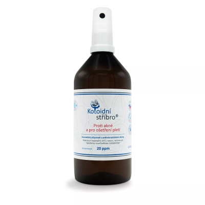 Koloidní stříbro 20ppm Proti akné a pro ošetření pleti - sprej 100 m, pegrastore.cz