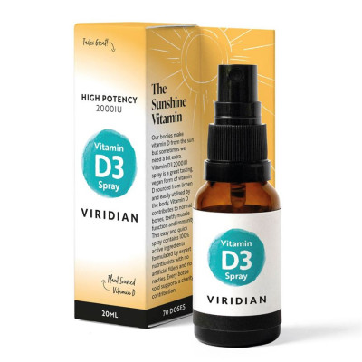 Viridian Vitamin D3 2000iu Spray 20ml, PegraStore.cz