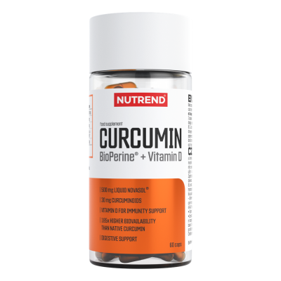 Nutrend Curcumin + Bioperin + Vitamín D 60 cps, PegraStore.cz