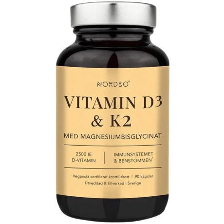 Nordbo Vitamin D3 & K2 & Magnesium 90 kapslí, PegraStore.cz
