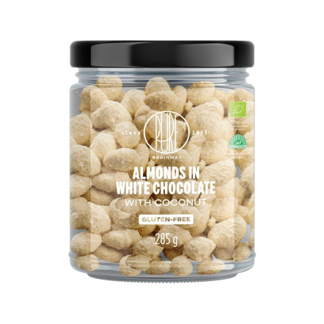 BrainMax Pure Mandle v bílé čokoládě s kokosem, BIO, 285 g, PegraStore.cz