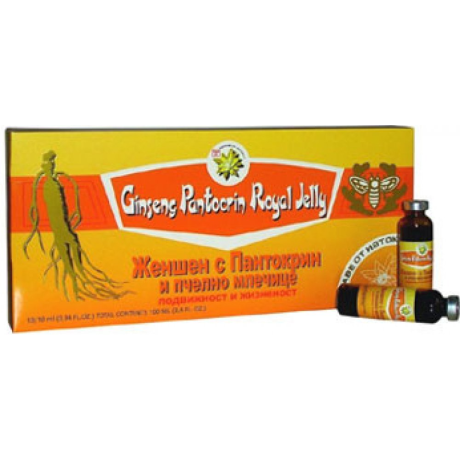 Korean Ginseng Products Ženšen s pantokrinem a mateří kašičkou Royal Jelly, ampule 10 x 10 ml, PegraStore.cz