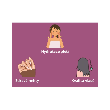 Královské vlasy, nehty, pleť s biotinem a vitamíny B5, B6, B12, 60 gumových bonbónů, PegraStore