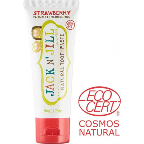 Jack N' Jill dětská zubní pasta jahoda 50 g | Přírodní a bezpečná péče od prvního zoubku