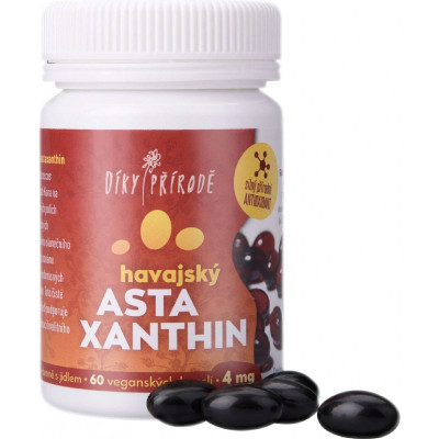 Díky přírodě Havajský Astaxanthin Vegan 4 mg 60 kapslí, PegraStore.cz