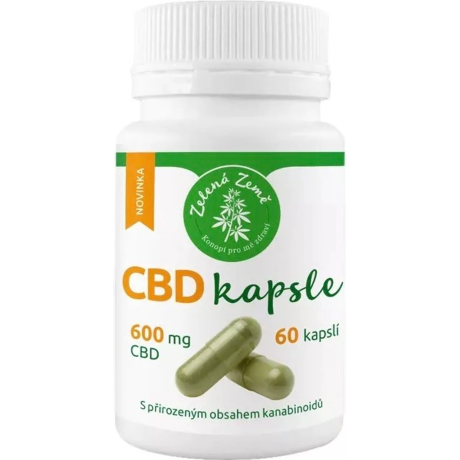 Zelená země CBD kapsle 600 mg CBD - 60 ks, PegraStore.cz