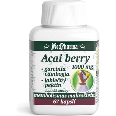 MedPharma Acai berry 1000 mg + garcinia cambogia + jabl. pektin 67 kapslí, PegraStore.cz