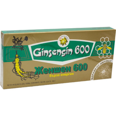 Ženšen 600 - Ginseng 600 ampule 10 x 10 ml, PegraStore,cz