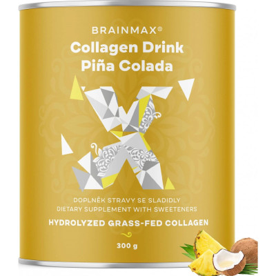 BrainMax Pure Collagen Drink, kolagen nápoj, piña colada, 300 g, PegraStore.cz