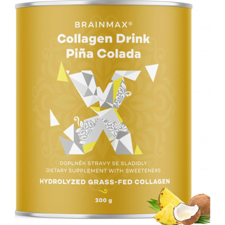 BrainMax Pure Collagen Drink, kolagen nápoj, piña colada, 300 g, PegraStore.cz