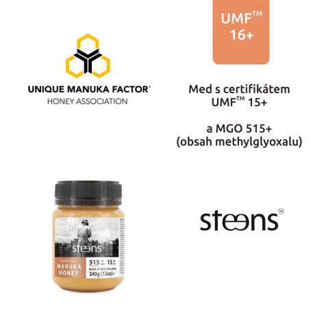 Steens RAW Manuka Honey UMF 15+ (MGO 515+) 340 g | Terapeutický manukový med nejvyšší kvality