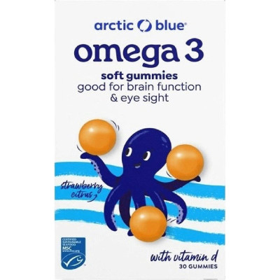 Arctic blue Kids Omega 3 30 gummies (250mg DHA, 70mg EPA & Vitamin D 200IU), PegraStore.cz