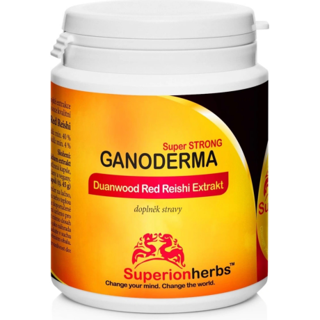 Superionherbs Ganoderma, Duanwood Red Reishi, 100% spórový prášek 90 kapslí, Pegrastore.cz