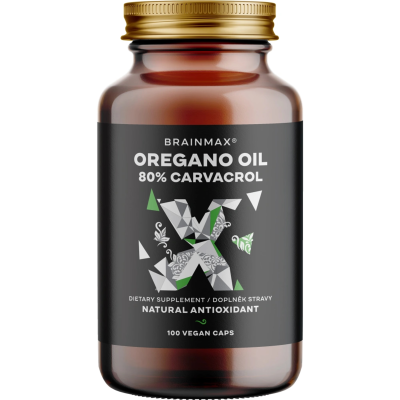 BrainMax Oregano Oil 80% Carvacrol, 100 rostlinných kapslí , Pegrastore.cz