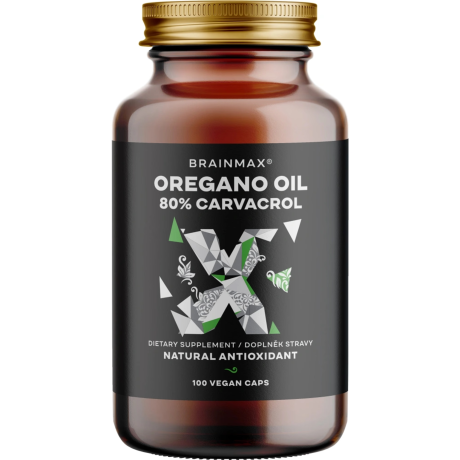BrainMax Oregano Oil 80% Carvacrol, 100 rostlinných kapslí , Pegrastore.cz