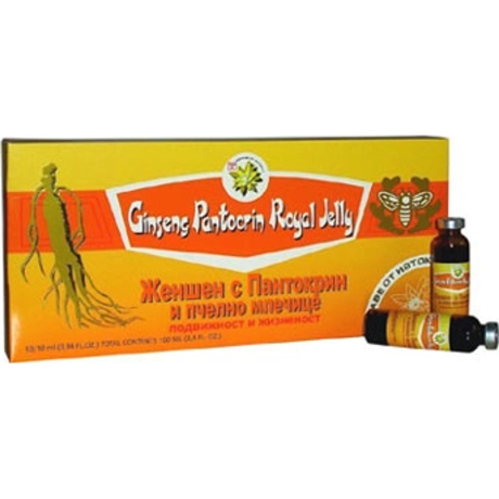 Korean Ginseng – Ženšen s pantokrinem a Royal Jelly ampule 10 x 10 ml , Pegrastore.cz