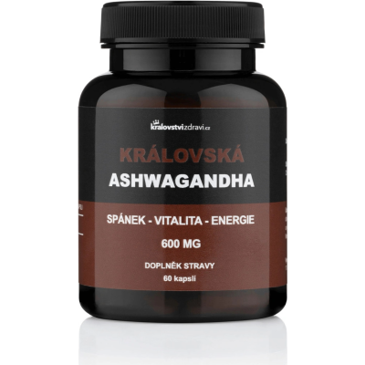 Královská Ashwagandha 600 mg extrakt z Ašvagandy s 5 % withanolidů 60 kapslí , Pegrastore.cz
