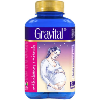 Gravital® - XXL economy balení 180 tbl., multivitaminy pro těhotné a kojící ženy. PegraStore.cz