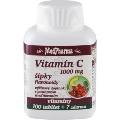 MedPharma Vitamin C 1000 mg s šípky, prodloužený účinek, PegraStore.cz