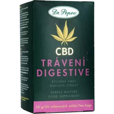 Dr. Popov Konopný čaj s CBD Trávení, 30 g, Pegrastore.cz