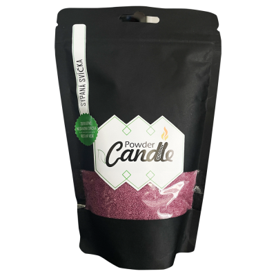 Barevná sypaná svíčka PowderCandle 50 hodin – červený vosk, Pegrastore.cz