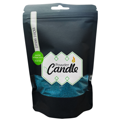 Barevná sypaná svíčka PowderCandle 100hodin – oceánově modrý vosk, Pegrastore,cz