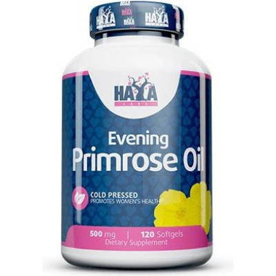 Haya Labs Pupalkový olej lisovaný za studena 500 mg (Evening Primrose Oil), 120 kapslí, PegraStore.cz