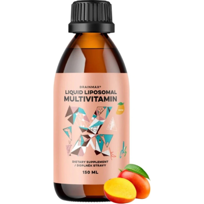 BrainMax KIDS Liquid Liposomal Multivitamin Mango 150 ml. Pegrastore.cz