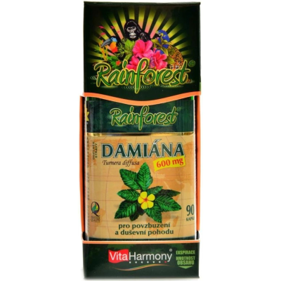 Damiána 600 mg pro povzbuzení a duševní pohodu 90 kapslí, Pegrastore.cz