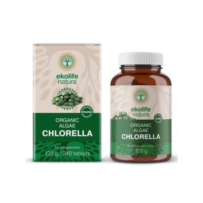 Algae Chlorella Organic 240 tablet (Bio řasa chlorella) Ekolife Natura, Pegrastore.cz