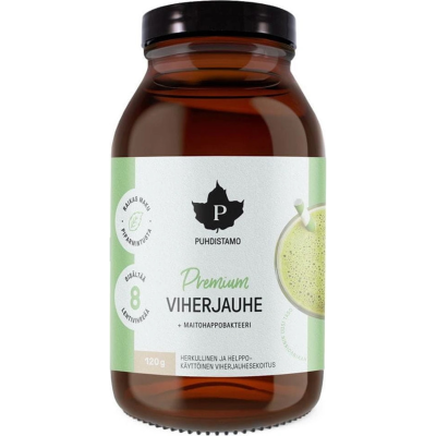 Puhdistamo Premium Green Powder 120 g (Prémiová směs zelených superpotravin), Pegrastore.cz