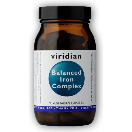 Viridian Balanced Iron Complex 90 kapslí (Komplex železa s vitamíny), Pegrastore.cz