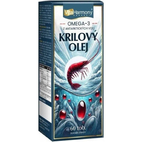 VitaHarmony Krilový olej 1200 mg Omega 3 60 tobolek, Pegrastore.cz