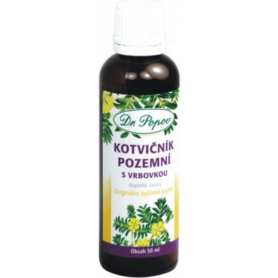 Dr. Popov Kotvičník zemní s vrbovkou, originální bylinné kapky, 50 ml, Pegrastore.cz