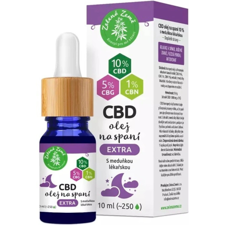 Zelená Země CBD kapky na spaní EXTRA, 10 ml, Pegrastore.cz