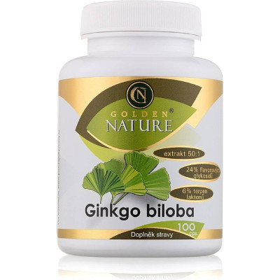 Golden Nature Ginkgo Biloba Extrakt 50:1 60 mg – 100 kapslí. Pegrastore.cz