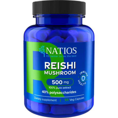NATIOS Reishi Extract, 500 mg, 40% polysaccharides, 90 veganských kapslí, PegraStore.cz