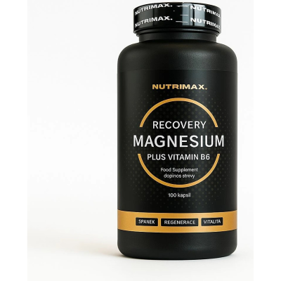 NutriMax Recovery Magnesium 1000 mg Hořčík + Vitamín B6 100 kapslí. Pegrastore.cz