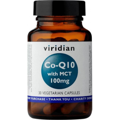 Viridian Co-enzym Q10 with MCT 30 mg 60 kapslí, chytrá volba pro energii buněk, vitalitu a podporu po 30. roce. Pegrastore